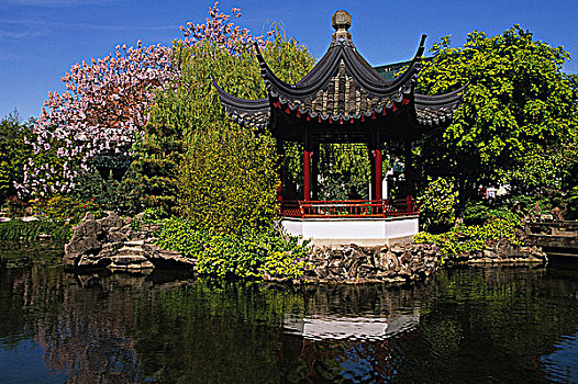 孙中山,古典,中式花园,唐人街,温哥华,不列颠哥伦比亚省,加拿大