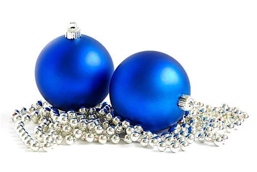 蓝色,圣诞节,彩球