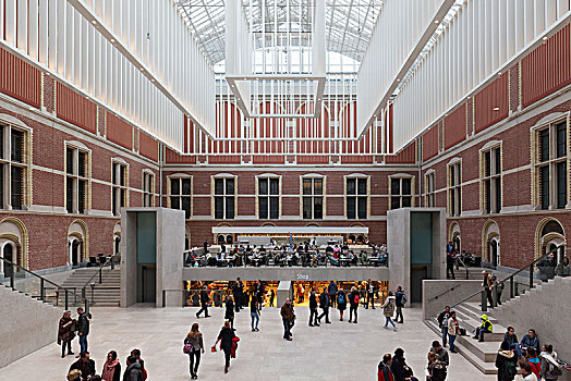 中庭,玻璃,圆顶,荷兰国立博物馆,阿姆斯特丹,荷兰