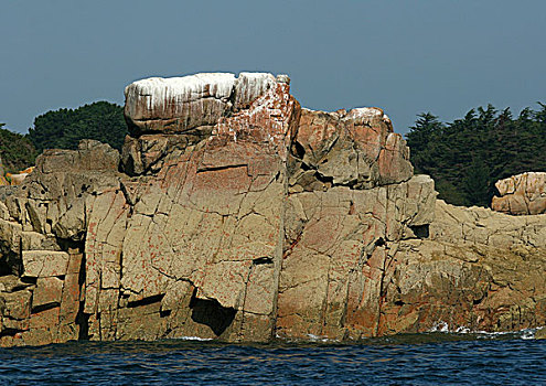 布列塔尼半岛,法国,沿岸,岩石