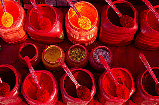 彩色,粉末,主要地,宗教,加尔各答,西孟加拉,印度,亚洲