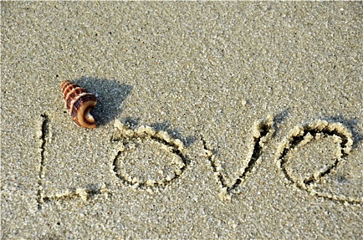 爱情,文字,海滩