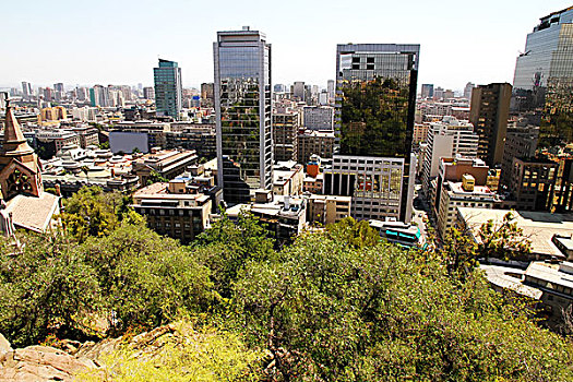 风景,俯视,智利圣地牙哥