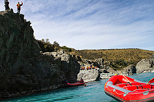 乘筏,峡谷,河,新西兰