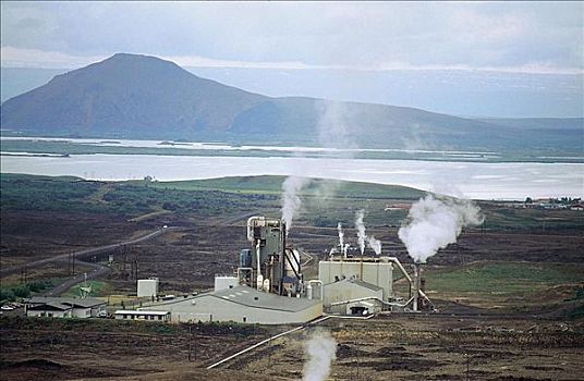 地热发电站,再生能源,能源生产,冰岛,欧洲