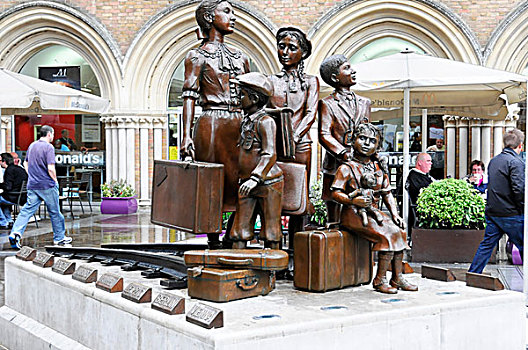 孩子,难民,移动,纪念建筑,纪念,伦敦,英格兰,英国,欧洲