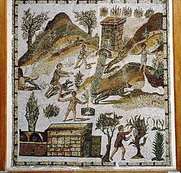 自然,罗马人,突尼斯,4世纪,艺术家,未知