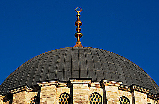 仰视,穹顶,清真寺,蓝色清真寺,伊斯坦布尔,土耳其