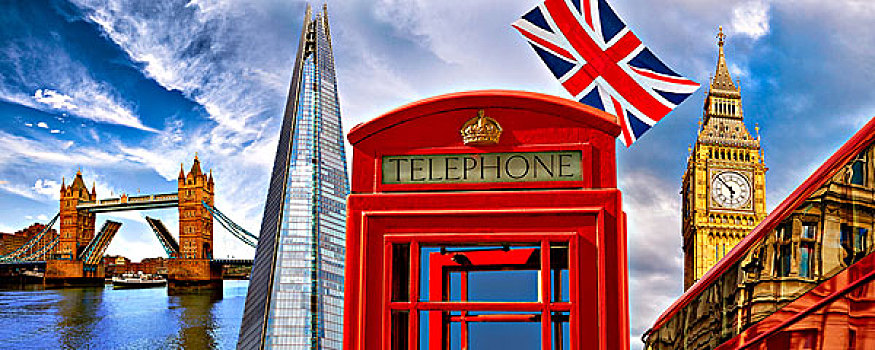 伦敦,电话亭,象征,地标建筑