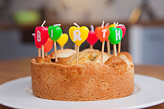 特写,蜡烛,生日蛋糕