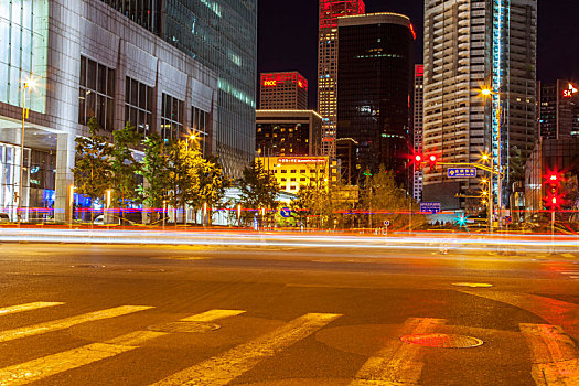 城市夜景,北京夜景,车流