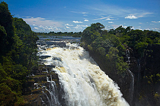 瀑布,维多利亚瀑布,莫西奥图尼亚,烟,津巴布韦,非洲