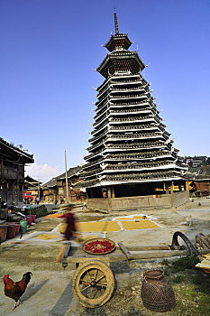 贵州从江高阡鼓楼,始建于清雍正年间,全国文物重点保护单位