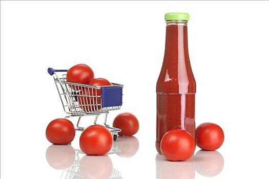 购物车,西红柿,番茄酱