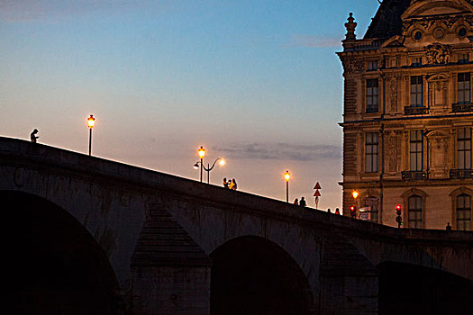 桥,巴黎,夜晚