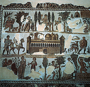罗马人,图案,别墅,4世纪,艺术家,未知