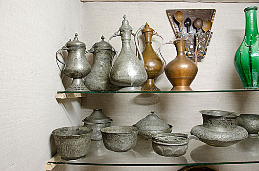 乌克兰,区域,城市,宫殿,18世纪,老式,盘子,茶壶,展示