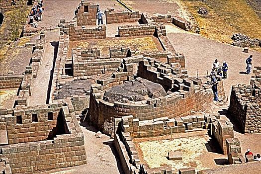 俯拍,古遗址,库斯科地区,秘鲁
