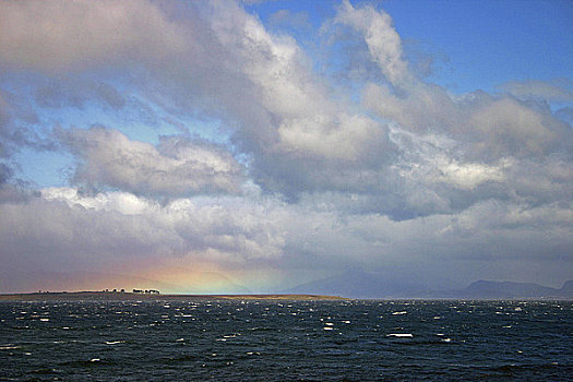 苏格兰,高地,彩虹,上方,海洋