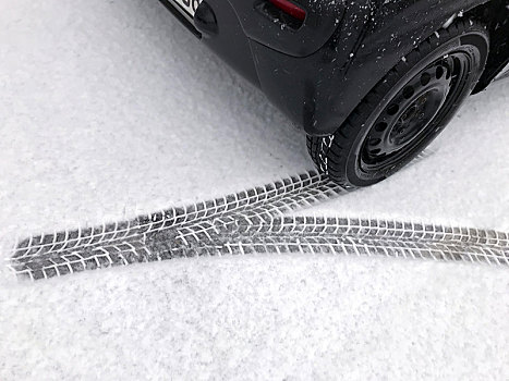 轮胎,轨迹,雪中,冬天,德国,欧洲