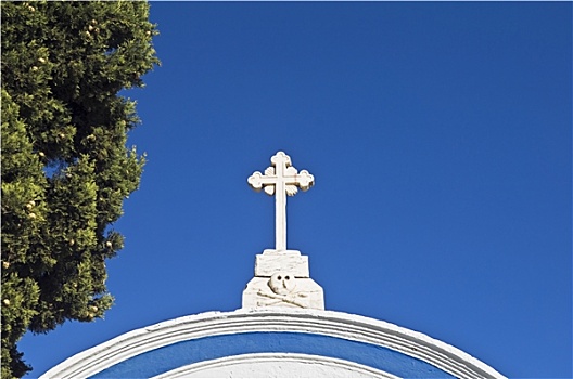 十字架,上方,墓地,入口