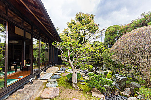 日式庭园,建筑,传统,日式房屋,岚山,京都,日本