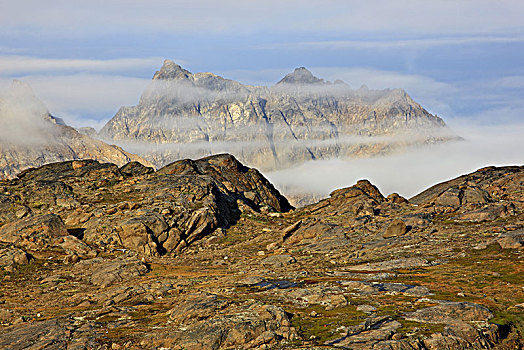 格陵兰,东方,区域,山景