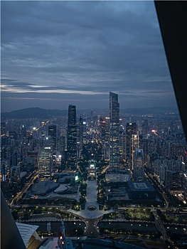 珠江新城城市中轴线夜景