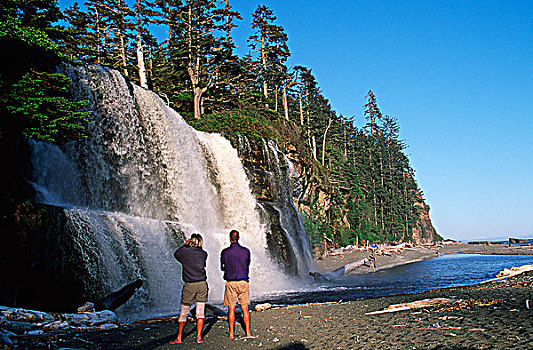 环太平洋国家公园,西海岸小径,远足者,温哥华岛,不列颠哥伦比亚省,加拿大