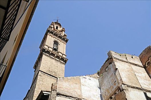 教堂,尖顶,瓦伦西亚,西班牙,欧洲