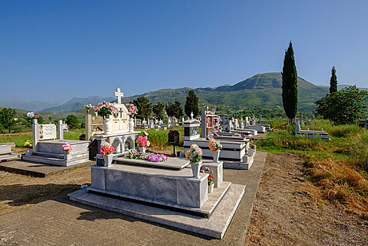 墓地,靠近,阿尔巴尼亚,欧洲
