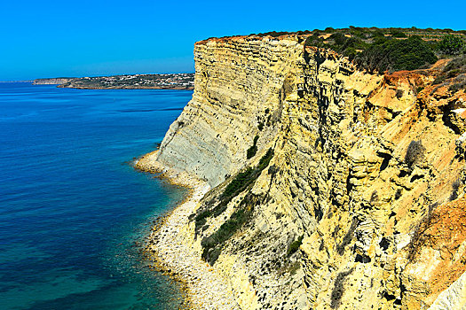 悬崖,靠近,阿尔加维,葡萄牙,欧洲
