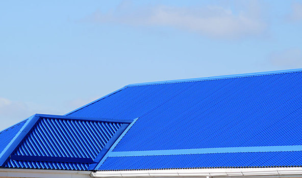 蓝色,屋顶,金属板