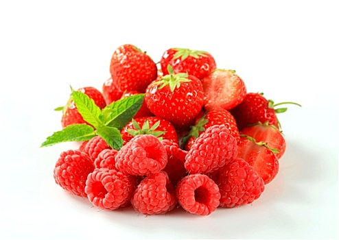 新鲜,草莓,树莓