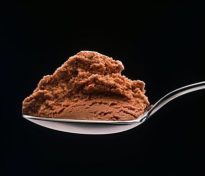 匙,巧克力冰淇淋