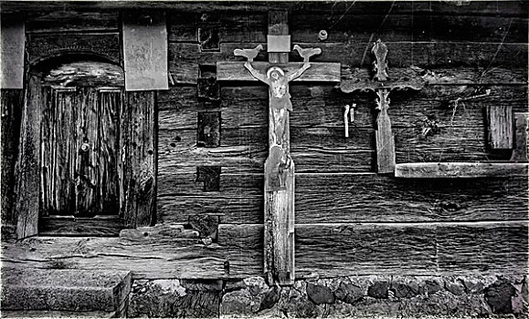 木质,十字架,教堂