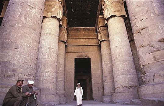 柱子,象形文字,哈索尔神庙,丹达拉,埃及,非洲,遗址