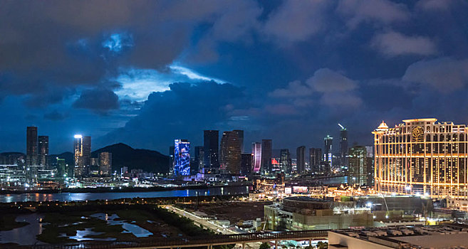 澳门酒店博彩业灯光夜景