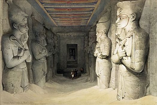寺庙,努比亚,埃及,艺术家