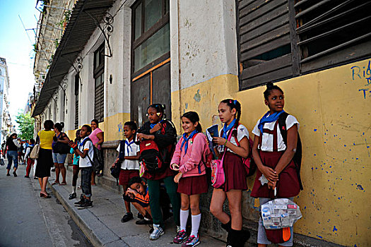 加勒比,古巴,哈瓦那,哈瓦那旧城,小学,孩子