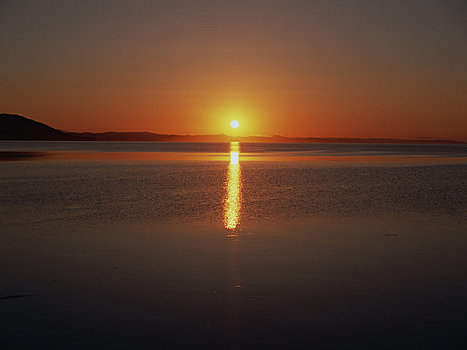 佐吕间湖,日落