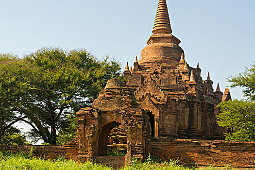 缅甸,蒲甘,小,砖,庙宇