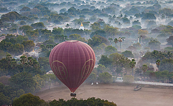 热气球,蒲甘,缅甸