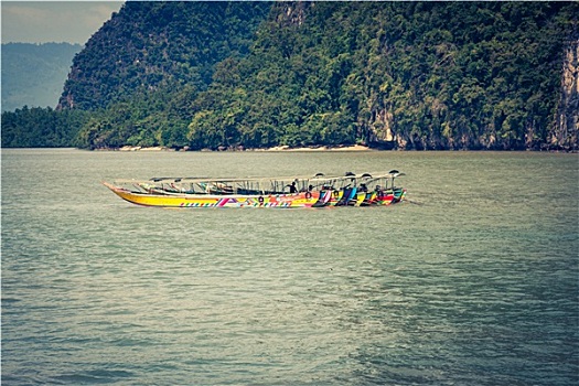 传统,泰国,船,攀牙,普吉岛