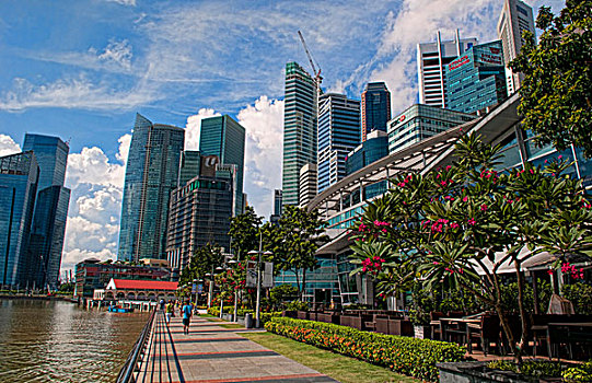市区,新加坡,天际线,区域,克拉码头