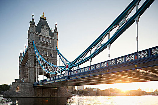 桥,河,塔桥,泰晤士河,伦敦,英格兰