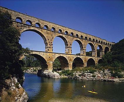 桥,罗马,加尔桥,普罗旺斯,法国,欧洲,世界遗产