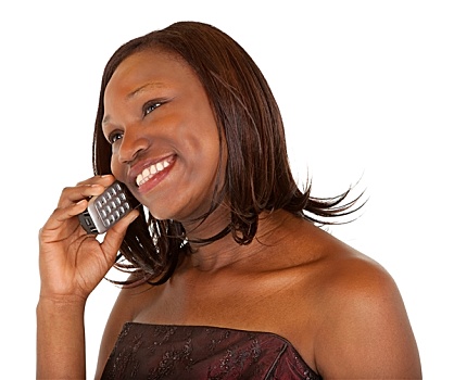 美国黑人,女性,交谈,电话