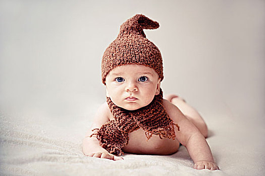婴儿,帽,围巾