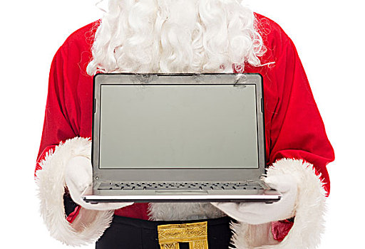 圣诞节,广告,科技,人,概念,特写,圣诞老人,笔记本电脑